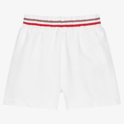 Moschino Kid-Teen-Girls White Teddy Logo Shorts | Childrensalon Outlet
