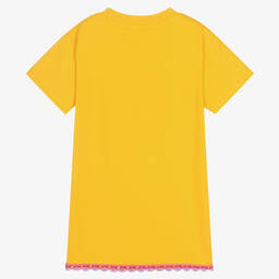 Moschino Кид-Тин-Желтое хлопковое платье-футболка | Childrensalon Outlet
