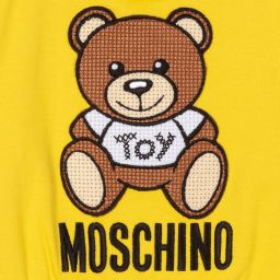 Moschino Baby-Girls Yellow Cotton Piqué Dress | Childrensalon Outlet