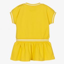 Moschino Baby-Girls Yellow Cotton Piqué Dress | Childrensalon Outlet