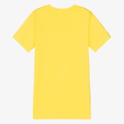 Moschino Kid-Teen-Girls Yellow Logo Dress | Childrensalon Outlet