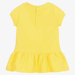 Moschino Baby-Girls Yellow Teddy Bear Jersey Dress | Childrensalon Outlet