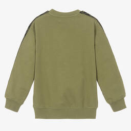 Moschino Кид-Тин-Зеленый хлопковый свитшот с вопросительным знаком | Childrensalon Outlet