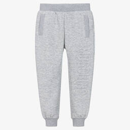 Moschino Kid-Teen-Grey Cotton Jersey Logo Joggers | Childrensalon Outlet