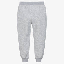 Moschino Kid-Teen-Grey Cotton Jersey Logo Joggers | Childrensalon Outlet