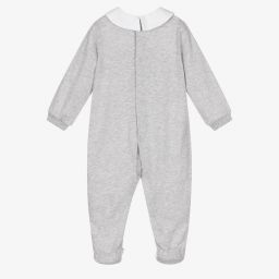 Moschino Baby-Grey Cotton Logo Babygrow | Childrensalon Outlet