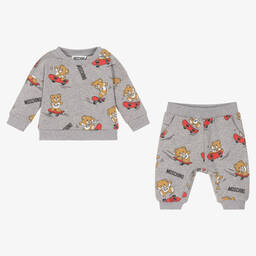 Moschino Baby-Grey Skateboarding Teddy Bear Tracksuit | Childrensalon Outlet