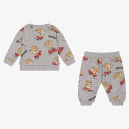 Moschino Baby-Grey Skateboarding Teddy Bear Tracksuit | Childrensalon Outlet