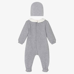 Moschino Baby-Grey Teddy Bear Babygrow Set | Childrensalon Outlet
