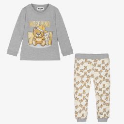 Moschino Малыши-Серый топ с мишкой и штанишки | Childrensalon Outlet