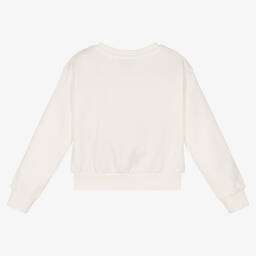 Moschino Kid-Teen-سويتشيرت قطن جيرسي لون عاجي للبنات | Childrensalon Outlet