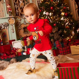 Moschino Baby-Ivory Cotton Baby Leggings | Childrensalon Outlet