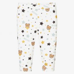 Moschino Baby-Ivory Cotton Baby Leggings | Childrensalon Outlet