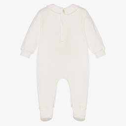 Moschino Малыши-Кремовый хлопковый комбинезон | Childrensalon Outlet