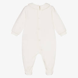 Moschino Малыши-Кремовый хлопковый комбинезон для малышей | Childrensalon Outlet