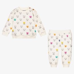 Moschino Baby-Ivory Cotton Logo Tracksuit | Childrensalon Outlet