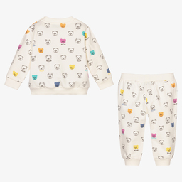 Moschino Baby-Ivory Cotton Logo Tracksuit | Childrensalon Outlet