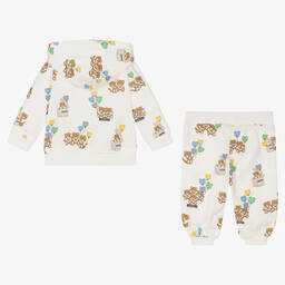 Moschino Малыши-Кремовый спортивный костюм из хлопка с медвежатами | Childrensalon Outlet
