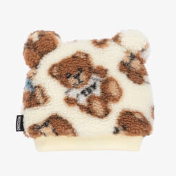 Moschino Baby-Ivory Fleece Logo Baby Hat | Childrensalon Outlet