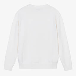 Moschino Кид-Тин-Ivory Knitted Teddy Bear Sweater | Childrensalon Outlet