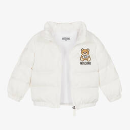 Moschino Baby-Ivory Teddy Bear Puffer Jacket | Childrensalon Outlet