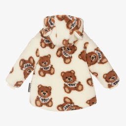Moschino Kid-Teen-Ivory Teddy Fleece Jacket | Childrensalon Outlet