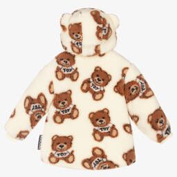 Moschino Kid-Teen-Ivory Teddy Fleece Jacket | Childrensalon Outlet