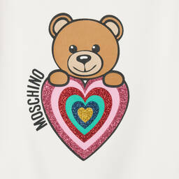 Moschino Baby-Ivory Teddy Heart Sweatshirt | Childrensalon Outlet