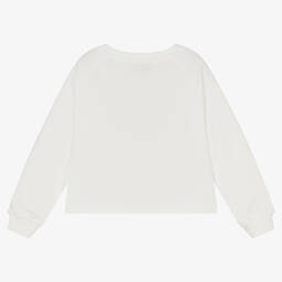 Moschino Kid-Teen-Ivory Teddy Logo Sweatshirt | Childrensalon Outlet