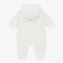 Moschino Малыши-Кремовый прогулочный комбинезон из велюра для малышей | Childrensalon Outlet