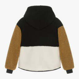 Moschino Kid-Teen-جاكيت فليس بألوان بلوك لون أسود | Childrensalon Outlet