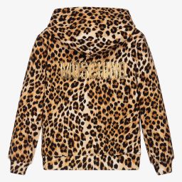 Moschino Kid-Teen-Leopard Print Zip-Up Top | Childrensalon Outlet