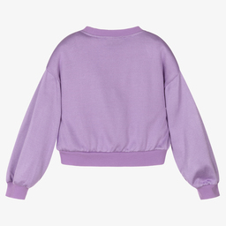 Moschino Kid-Teen-Lilac Purple Cotton Sweatshirt | Childrensalon Outlet