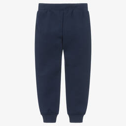 Moschino Kid-Teen-Navy Blue Cotton Jersey Logo Joggers | Childrensalon Outlet