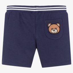 Moschino Baby-شورت قطن بيكيه لون كحلي للأطفال | Childrensalon Outlet