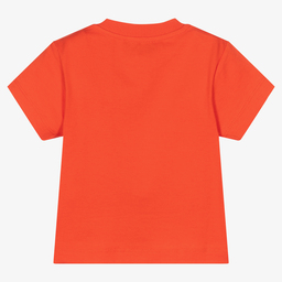 Moschino Малыши-Оранжевая хлопковая футболка для малышей | Childrensalon Outlet