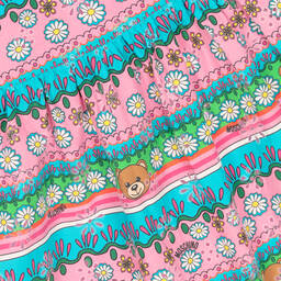 Moschino Kid-Teen-Pink & Blue Floral Cotton Stripe Dress | Childrensalon Outlet