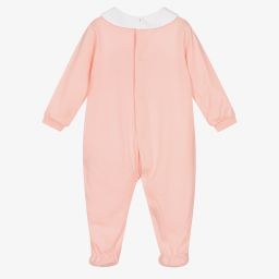 Moschino Baby-Pink Cotton Logo Babygrow | Childrensalon Outlet