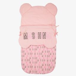 Moschino Baby Blue Cotton Logo Nest 55cm Childrensalon Outlet