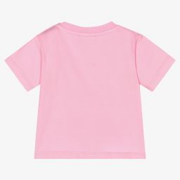 Moschino Малыши-Розовая хлопковая футболка | Childrensalon Outlet