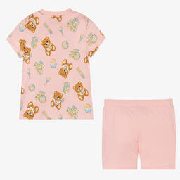 موسكينو Baby-طقم شورت وتوب أطفال بناتي قطن لون زهري | Childrensalon Outlet