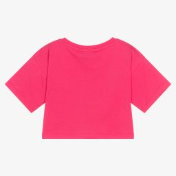 موسكينو Kid-Teen-تيشيرت قصير قطن جيرسي لون زهري للبنات | Childrensalon Outlet