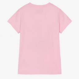 Moschino Kid-Teen-Pink Floral Logo T-Shirt | Childrensalon Outlet