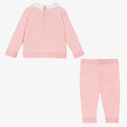 موسكينو Baby-طقم بنطلون مزيج صوف وقطن محبوك لون زهري | Childrensalon Outlet