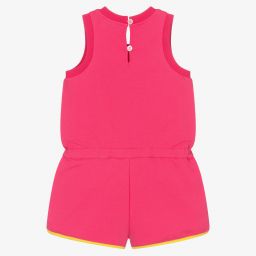 Moschino Кид-Тин-Розовый комбинезон с радугой | Childrensalon Outlet