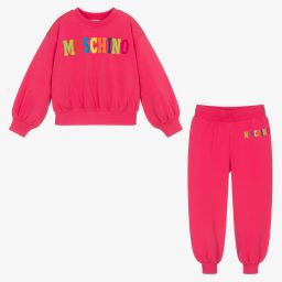 Moschino Kid-Teen-Pink Rainbow Logo Tracksuit | Childrensalon Outlet