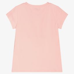 Moschino Кид-Тин-Розовая футболка с медвежонком и сердечком | Childrensalon Outlet