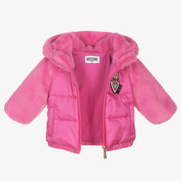 موسكينو Baby-جاكيت بافر أطفال بناتي لون زهري | Childrensalon Outlet