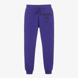 Moschino Kid-Teen-Purple Cotton Logo Joggers | Childrensalon Outlet