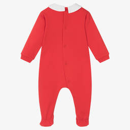 موسكينو Baby-أفرول بيبي غرو قطن جيرسي لون أحمر بطبعة تيدي بير | Childrensalon Outlet